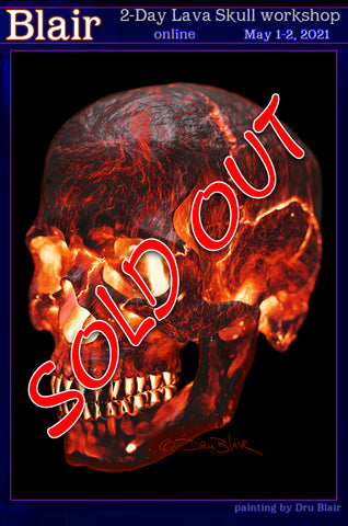 Dru Blair: Airbrush - 2 Day Virtual Lava Skull workshop</b><p>May 1-2, 2021</p>