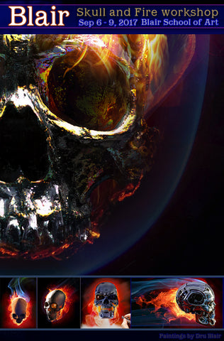 Dru Blair: Airbrush - Chrome Skull with Fire </b><p>Coming in 2018</p>