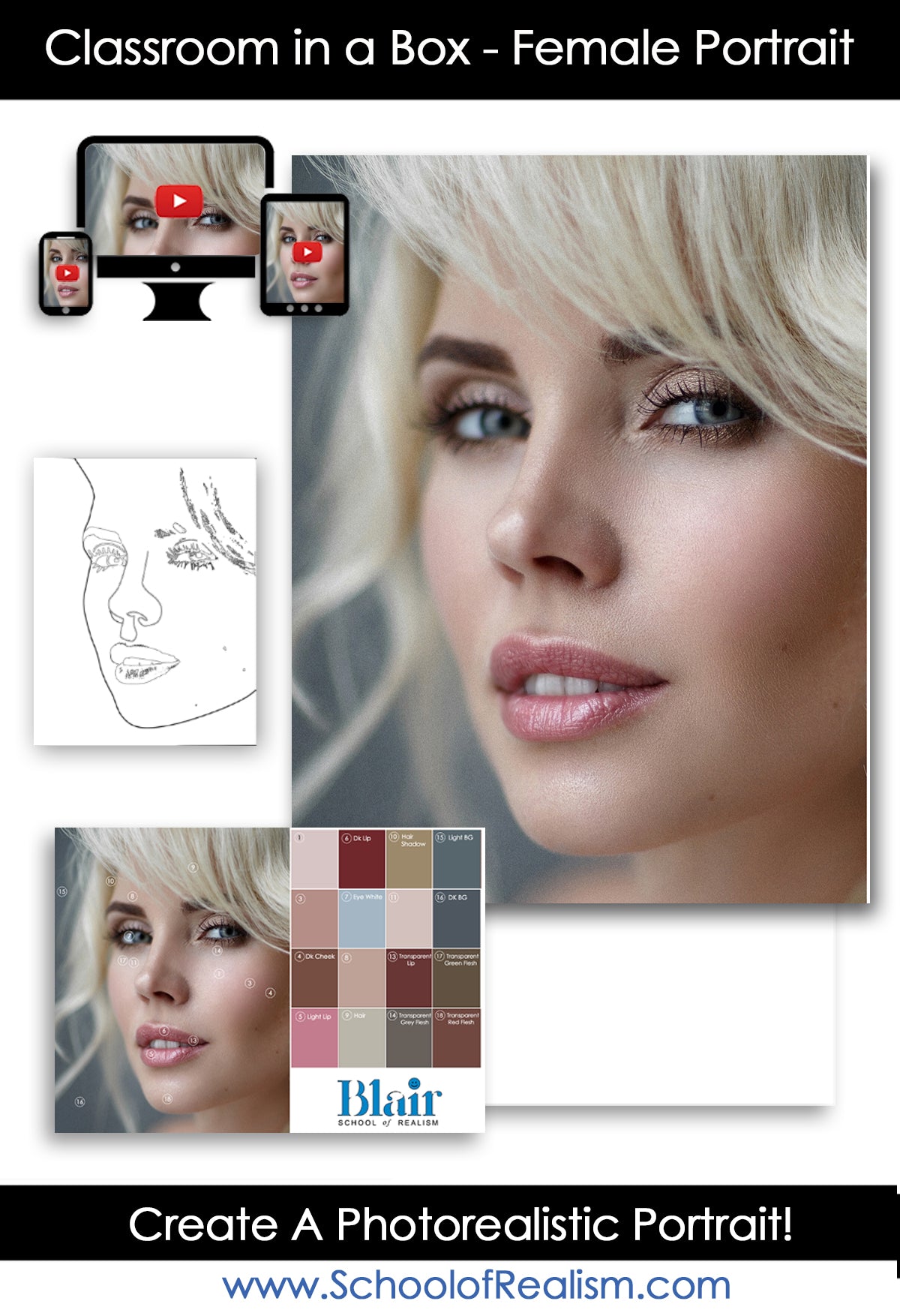 Female Portrait in a Box | Blair School of Art