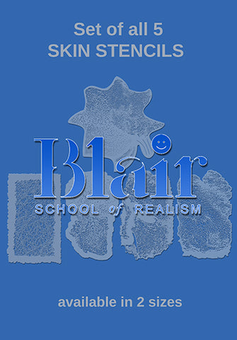 Portrait stencil set of Skin textures
